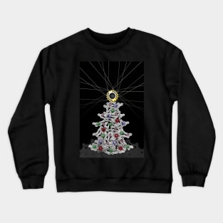 Bike Chain Cycling Christmas Tree Crewneck Sweatshirt